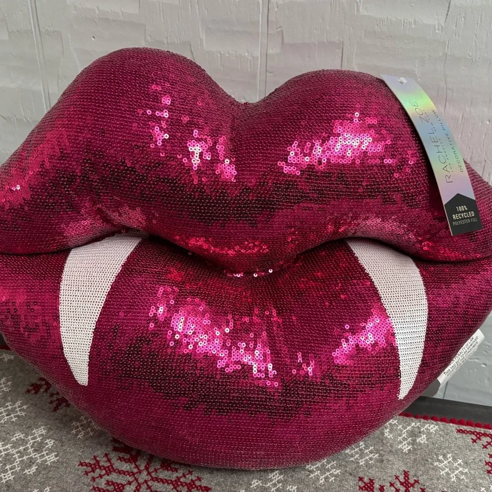Rachel Zoe Two-Sided Sequin Lip Decorative Pillow
